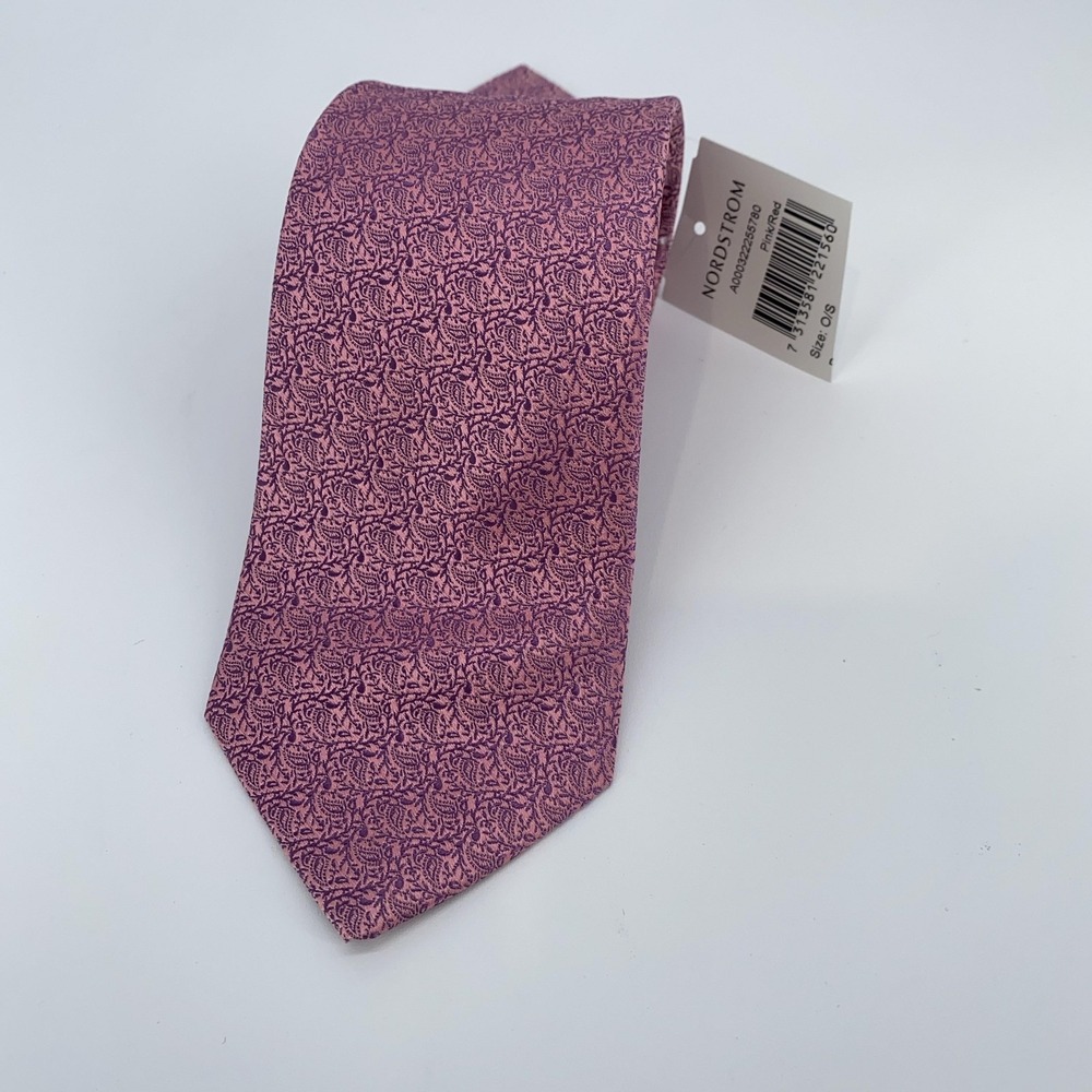 Eton Tie Mens One Size Pink Purple Paisley Pattern Dress Formal Necktie